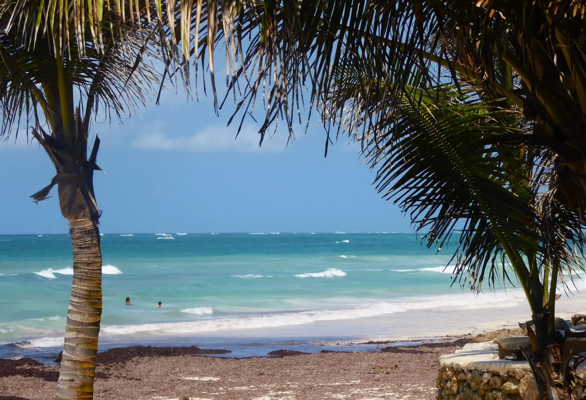 Diani Beach: white sand, turquoise Indian Ocean shallows and palms along the Kwale shoreline